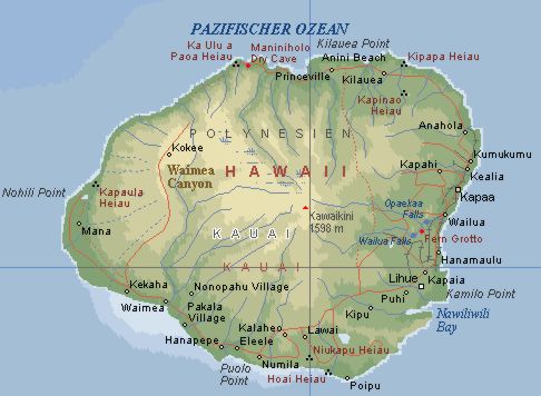Karte von Kauai